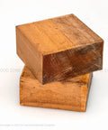Two African mahogany bowl blanks, 10 x 10 x 2 inches, kiln-dried hardwood blocks.