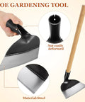 Beefy Heavy Duty Garden Hoe Head For Weeding And Digging, steel construction, round eye, in hand and full view.
