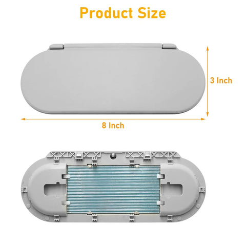 Sun Visor Vanity Mirror Cover for Mini Cooper Clubman and Countryman F55 F56 F60 2015 to 2022 3rd Gen Gray Replacement, 8x3 inches