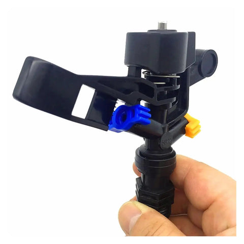 Hand holding Heavy Duty Garden Sprinkler Irrigation System for Big Lawns and Farms with Even Water Distribution G1 2 Inch