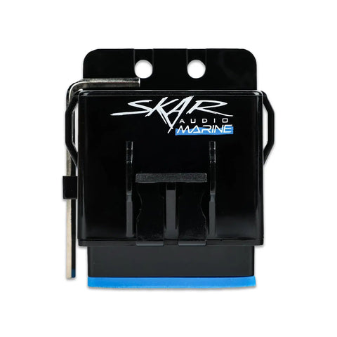 Heavy Duty Four Gauge Awg Marine Grade Inline Mini Anl Fuse Holder Featuring IP65 Sealed Waterproof Housing And Three Badass 80 100 150 Amp Fuses For Your Daily Driver Ride - close-up view of fuse holder