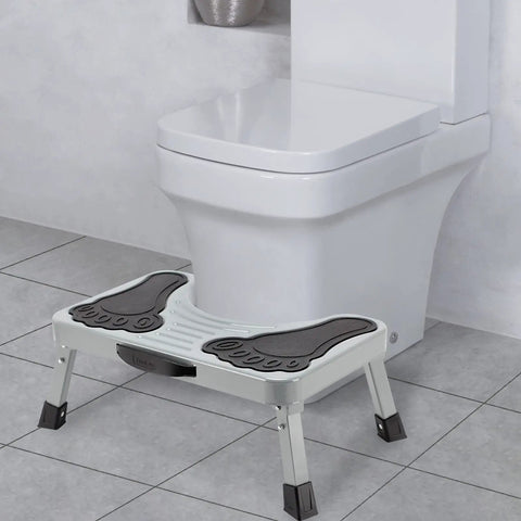 7 Inch Metal Toilet Stool Collapsible Potty Stool for Adults and Kids Elevates Your Feet for Natural Pooping Posture