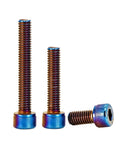Burning Blue Stainless Steel Cap Head Screws M8 30mm DIN912 3 Pieces SUS304 Rust Resistant For Marine Bike And Outdoor Furniture Builds Ideal For Yacht Interiors Patio Decor Bike Mods And Furniture Projects With High Strength Rust Proof Finish, three screws