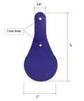 Premium Thick Vegetable Tanned Leather Keychain Blanks, Dope Teardrop DIY Craft Kit With Heavy Duty Hardware, Hand Dyed Skived Necks For Custom Engraving And Stamping Sweet Projects, 10 Pack, purple teardrop keychain blank with dimensions.