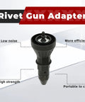 Tough As Nails Electric Rivet Nut Gun Drill Adapter For Cordless Drills showing a black, portable rivet gun adapter with a detailed design.