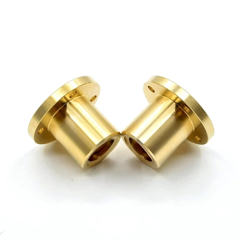 Two brass nuts for Beefy Bi Directional T12 12mm Lead Screw 500mm Long With Two Brass Nuts For 3D Printers Acme Thread 3mm Pitch.