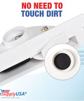 Central Vacuum Automatic Dust Pan Attachment With On Off Switch Kickplate, Universal Inlet Valve, White Finish, Close-up