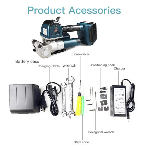 Heavy Duty Portable Electric Strapping Machine Battery Powered Automatic Hot Melt Baler For PP And PET Straps with accessories