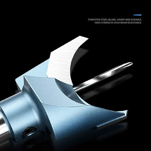 Close-up of tungsten steel blade from Wood Bead Drill Bits Set 6mm 8mm 10mm 12mm 14mm 16mm Full Range Tungsten Steel Alloy Milling Cutter