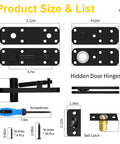 Hidden Pivot Hinge For Secret And Bookcase Doors 570 Lb Heavy Duty Invisible Door Hinge Kit with screws and screwdriver