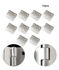 Three Way Folding Concealed Door Hinges Set Dope Heavy Duty 10 Pack, silver, with close-up details, for cabinets, windows, furniture