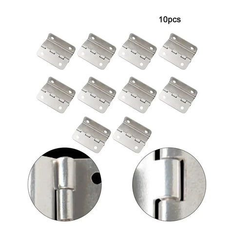 Three Way Folding Concealed Door Hinges Set Dope Heavy Duty 10 Pack, silver, with close-up details, for cabinets, windows, furniture