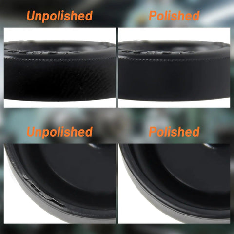 Unpolished and polished Pinewood Derby wheels using Wheel Turning Mandrel Tool For Pinewood Derby Cars