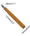 Badass Marking Knife Set High Carbon Steel Blades With Double Bevel Edges And Ergonomic Grip Handle showing a 137mm marking knife with wooden handle.