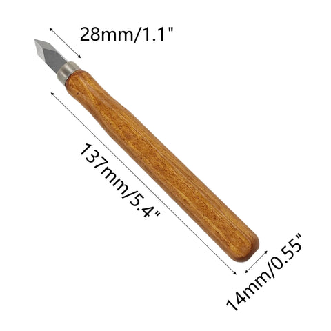 Badass Marking Knife Set High Carbon Steel Blades With Double Bevel Edges And Ergonomic Grip Handle showing a 137mm marking knife with wooden handle.
