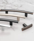 Oil Rubbed Bronze Cabinet Pulls 3 Inch 20 Pack displayed on a marble surface