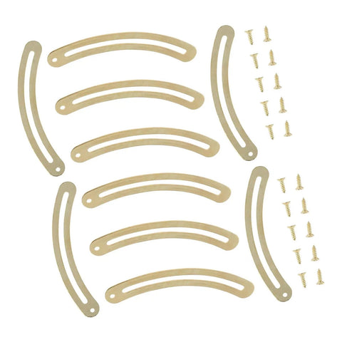 10 Pieces Lid Support Hinges For Wooden Boxes And Cabinets, Gold Iron Recurved Stay Hinges For Jewelry Boxes with screws, 69x9mm