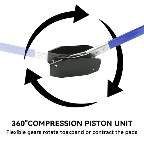 Close-up of Brake Caliper Compression Tool With 360 Rotating Ratchet Piston Spreader For Car Disc Brake Repair, showing rotation capability.
