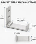 Legit Heavy Duty Folding Wall Hooks 4 Pack Silver Aluminum Alloy Flip Down Coat Rack dimensions and design for space saving organization.