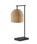 Bahama Table Lamp With Dark Bronze Finish For Warm Coastal Modern Vibes, rattan shade, 24.5in tall, ideal for living room or desk