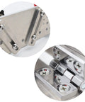 Close-up of Aluminum Knife Sharpener Jig With Dual Arm Grips Knife Sharpening Locator Clip for Belt Sander Machine Pro Grade Aid