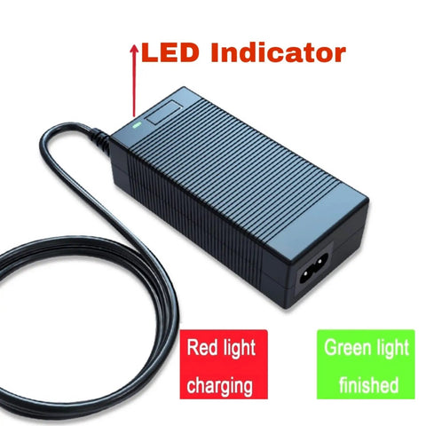 Versatile 42V Smart Charger For 36V E Bikes And Scooters With 110 To 240V AC Input, 2A Or 1.5A Output, 7.5 Ft Cord, Fast Safe Charging For Your Fave Rides