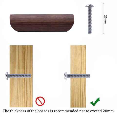 Wooden Drawer Handles 4 Pack For Cabinet Cupboard Dresser And Wardrobe Drawers With 3.77 Inch Hole Distance and installation guide.