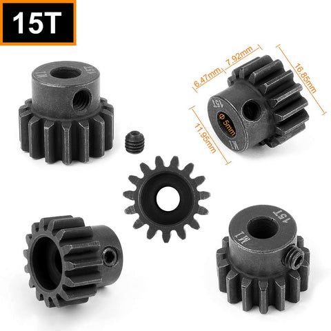 Metal Pinion Gear Set For RC Car Motors 5mm Shaft With 13T 14T 15T 16T Hardened Steel 4 Pack Including Extra L Hex Key For Reliable Gear Ratios And Tuning On RC Vehicles
