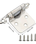 Heavy Duty Spring Hinge With Screws Iron Self Closing Overlay Mount Rustproof Cabinet Kitchen Hinge For Doors in silver with screws
