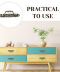 Four Pack Vintage Cabinet Pulls And Wardrobe Knobs Set Antique Zinc Alloy Drawer Handles installed on a modern dresser