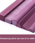 Six Shapes Ruby Whetstone Set 3000 Grit Oilstone For Sharpening Gravers And Tools with square, triangle, semicircle, rectangle shapes