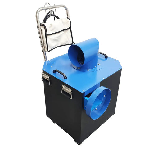 Heavy Duty Industrial Air Duct Dust Collector With Dual Voltage 110V 220V And Transformer 4000m3h 2200W Pro Grade Duct Cleaning System 16.4ft Hose For Warehouse Factory Workshop HVAC Maintenance, blue and black metal unit