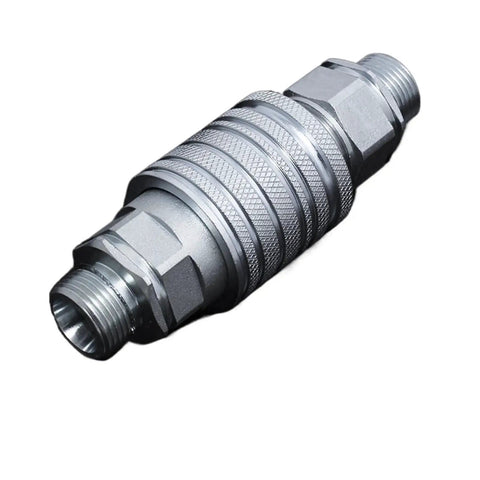 Rock Solid Steel Hydraulic Quick Coupler Push And Pull Type Connector For High Pressure Work Lines M20x1.5 Thread Industrial Tool Fitting.