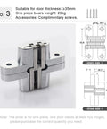 Heavy Duty Ball Bearing Door Hinges 180 Degree Concealed Folding Hinge Built In Silent Stainless Steel For Interior And Exterior Doors, Invisible Hidden Cross Design, Durable For Residential And Commercial Use Gemel with complimentary screws.