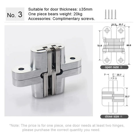 Heavy Duty Ball Bearing Door Hinges With 180 Degree Concealed Design Stainless Steel Built In Hidden Folding Hinge profile