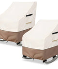 Outdoor Rocking Chair Cover 2 Pack Heavy Duty Waterproof Patio Cover For 27 W 34 D 45 H Presidential Rocking Chair Beige Cover