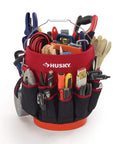 Bucket Jockey Organizer With 30 Pockets, Heavy Duty 600 Denier Water Resistant Material, Fits Most Five Gallon Buckets, tools visible