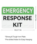 Emergency Response Kit Retro First Aid Sign 12 By 8 Inches Weatherproof Aluminum Marker for wall decor with bold readable text