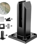 Glass Railing Clamp Spigots Kit For Balcony Deck Garden Handrail Black 304 Stainless Steel Fits Glass Three Tenths Of An Inch Thick No Drill Easy Install Pack Of 10