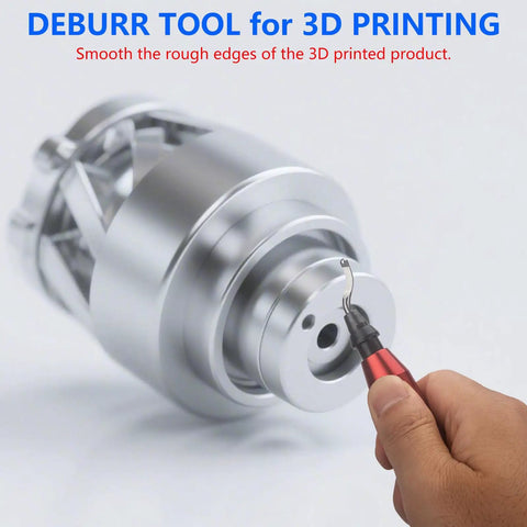 Using Pro Grade Deburring Tool With 360 Degree Swivel Head And 10 M35 Cobalt HSS Blades For Metal PVC Copper Stainless Steel And 3D Printing