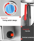 Close-up of Industrial Grade Electric Grain And Spice Grinder controls showing timing switch design and overload protection handle.
