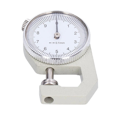 Round Dial Thickness Gauge 0 To 10mm With 0.01mm Resolution, Portable Spring Loaded Tester, close-up view