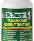 Bottle of Dr Tranny Transmission Assembly Treatment 8 Oz Clear Polymer With Light Tack Bonds To Metal Rubber Plastic