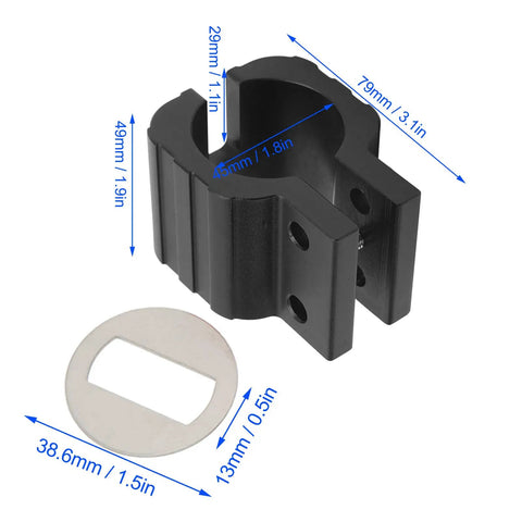 Folding Clamp For Electric Scooter Lock Attachment With Alloy Build, Rugged Stabilizer Keeps Folding Secure And Ride Quiet On 8X, 10X, 11X Models Compatible, black aluminum with dimensions