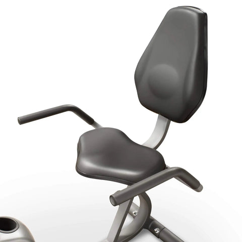 Recumbent Indoor Bike With Magnetic Resistance And Transport Wheels NS 716R showing adjustable seat and foam handlebars