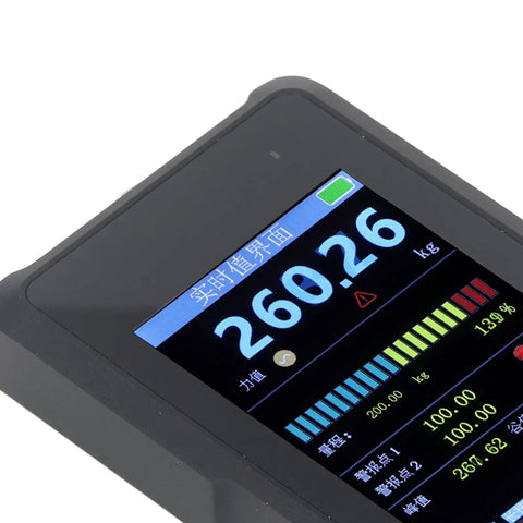 Handheld Digital Force Meter With Auto Calibration All In One Push And Pull Tester And Dynamometer Multiple Alarm Modes For Upper And Lower Limits Plus Peak And Valley Alerts Easy Readout For Quick, Accurate Force Measurements On The Go. display shows 260.26 kg