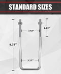 Heavy Duty U Bolt Spare Tire Carrier Bracket For Trailers Built Tough Galvanized side mount dimensions diagram