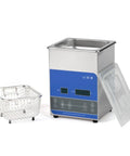 Fully Automatic Ultrasonic Cleaner For Vinyl LP And EP Discs With Badass 27 Liter Tank And 500 Watt Output, stainless steel unit with basket.
