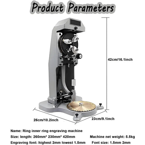 Premium Quality Heavy Duty Inside Ring Engraver Double Sided Dial Stamp Straight Up Custom Jewelry Crafting Supplies machine with detailed parameters