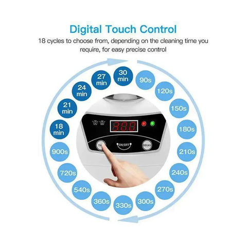 Digital touch control panel of Heavy Duty 600ml Ultrasonic Cleaner With Digital Timer For Jewelry Glasses And Tools 40KHz.